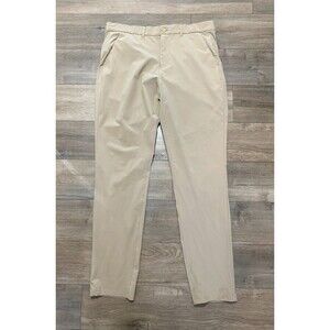 Mizzen + Main Mens 36x34 Beige Helmsman Athletic Taper Performance Stretch Pants